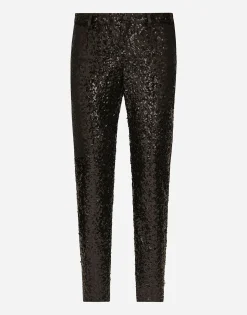 Classic tuxedo pants with sequins