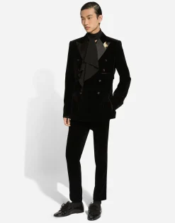 Classic velvet tuxedo pants