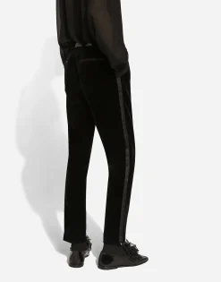 Classic velvet tuxedo pants