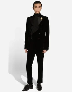Classic velvet tuxedo pants