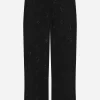 Classic wool pants with all-over fusible-rhinestone logo