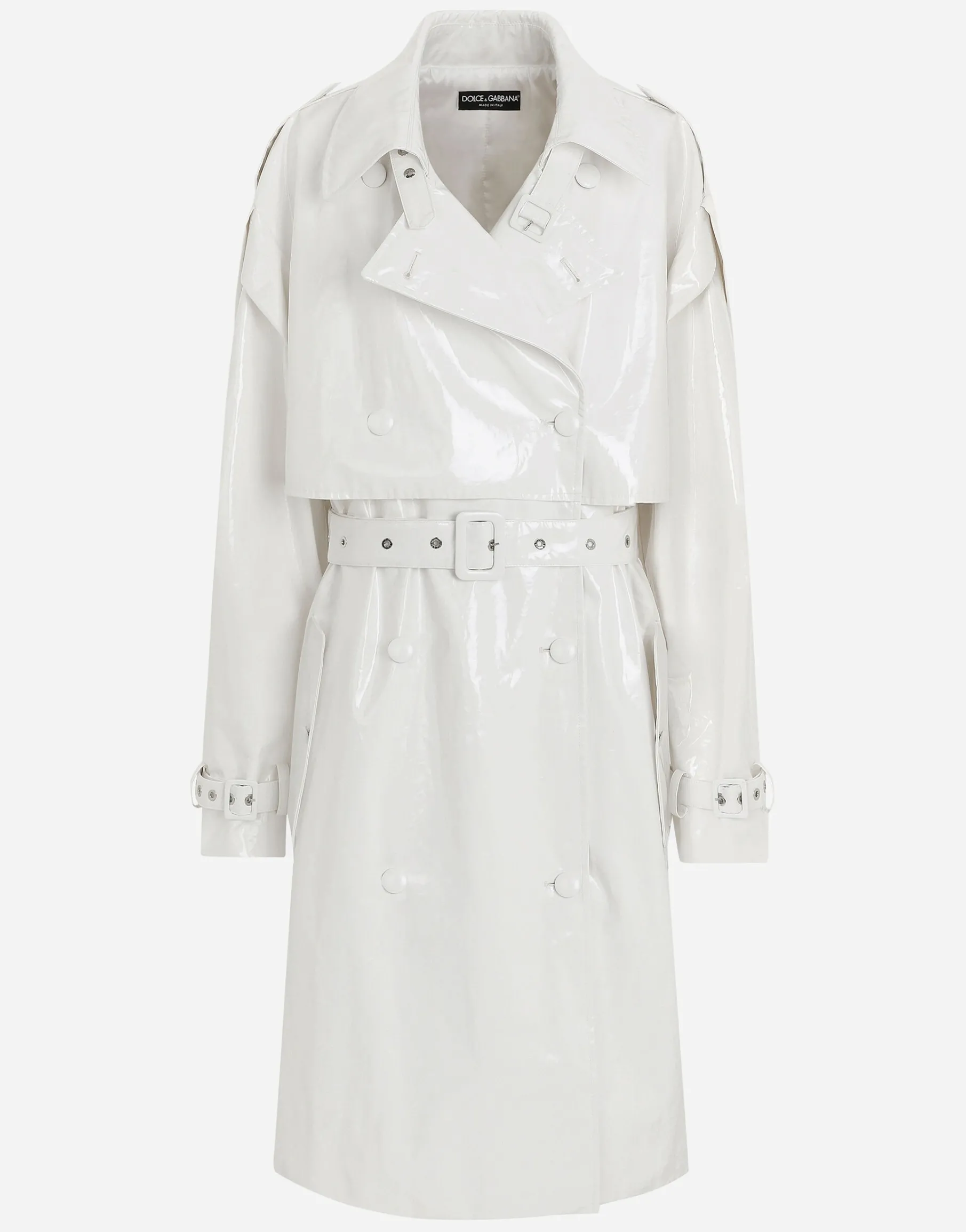 Coated cotton trench coat