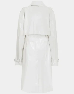 Coated cotton trench coat