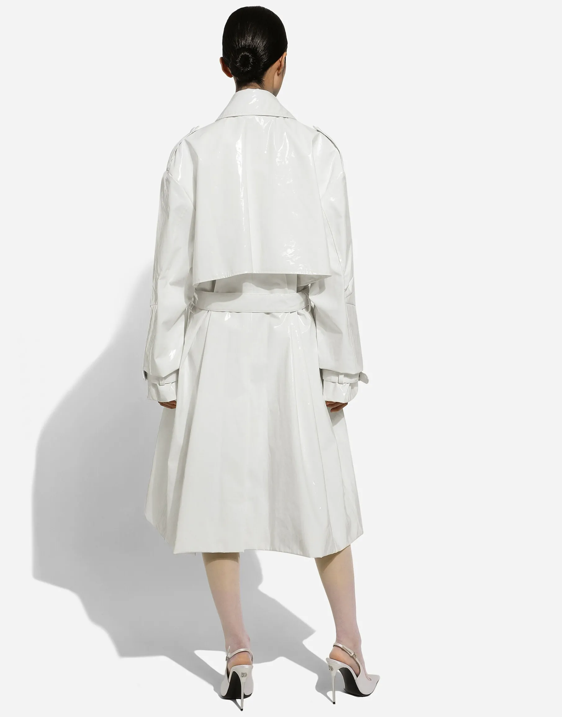 Coated cotton trench coat