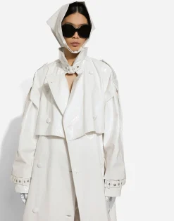 Coated cotton trench coat