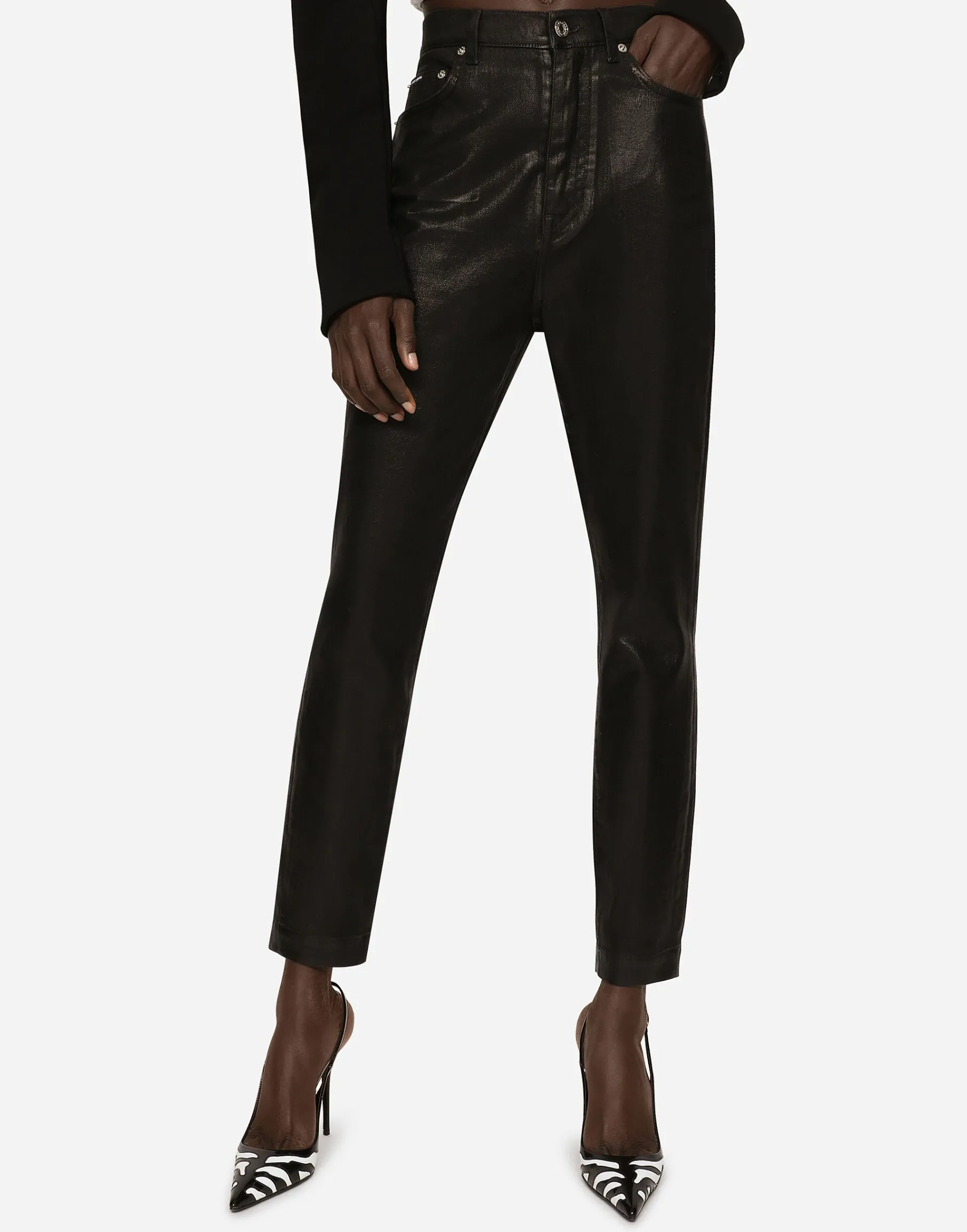 Coated denim Grace jeans