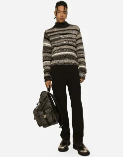 Coated jacquard backpack