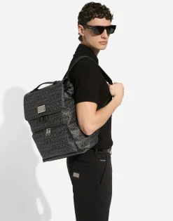 Coated jacquard backpack