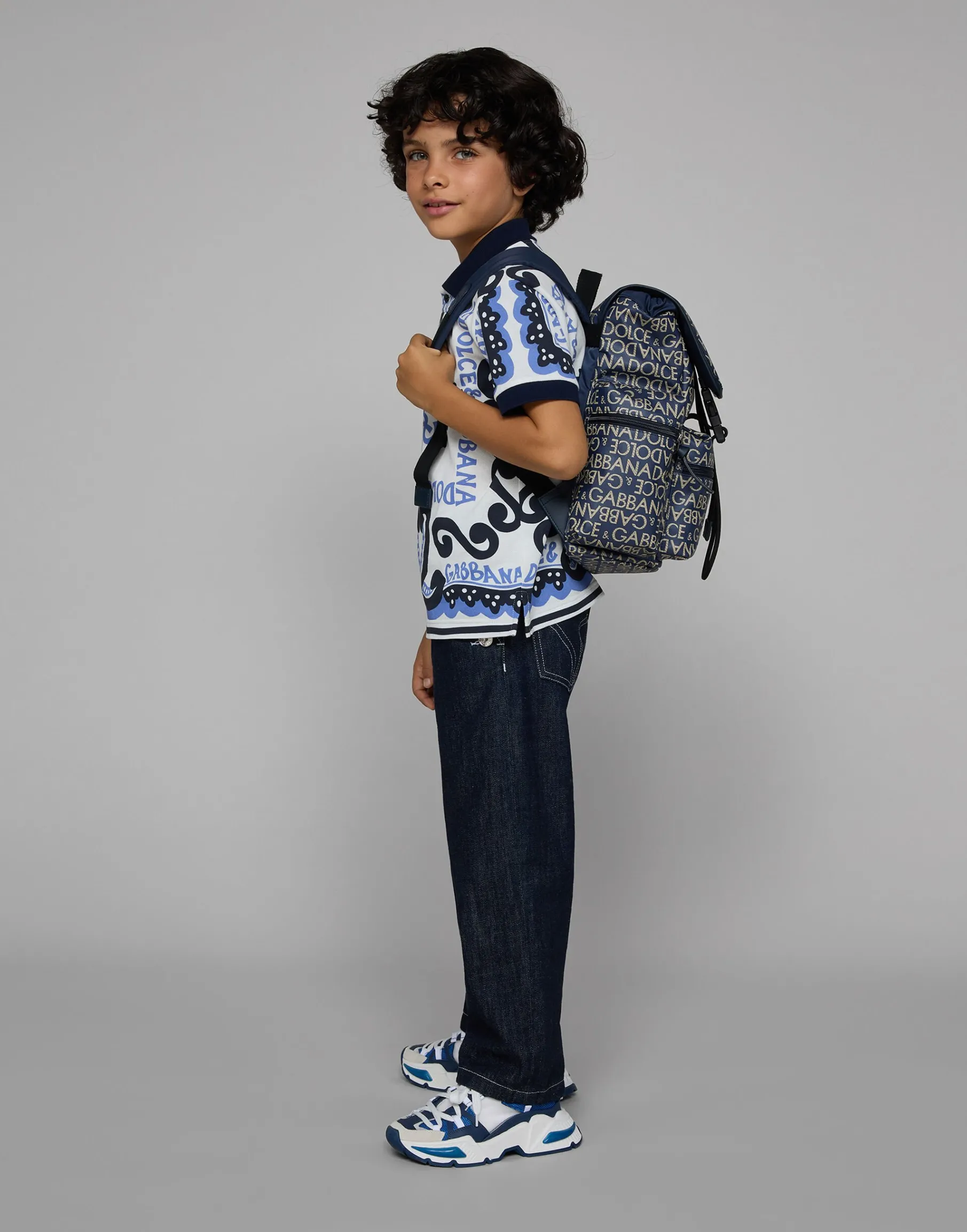 Coated jacquard backpack