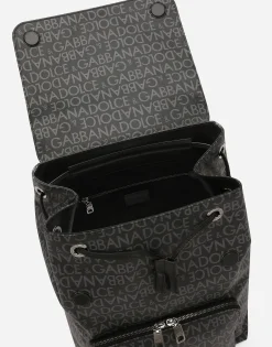 Coated jacquard backpack