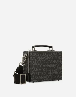 Coated jacquard box bag