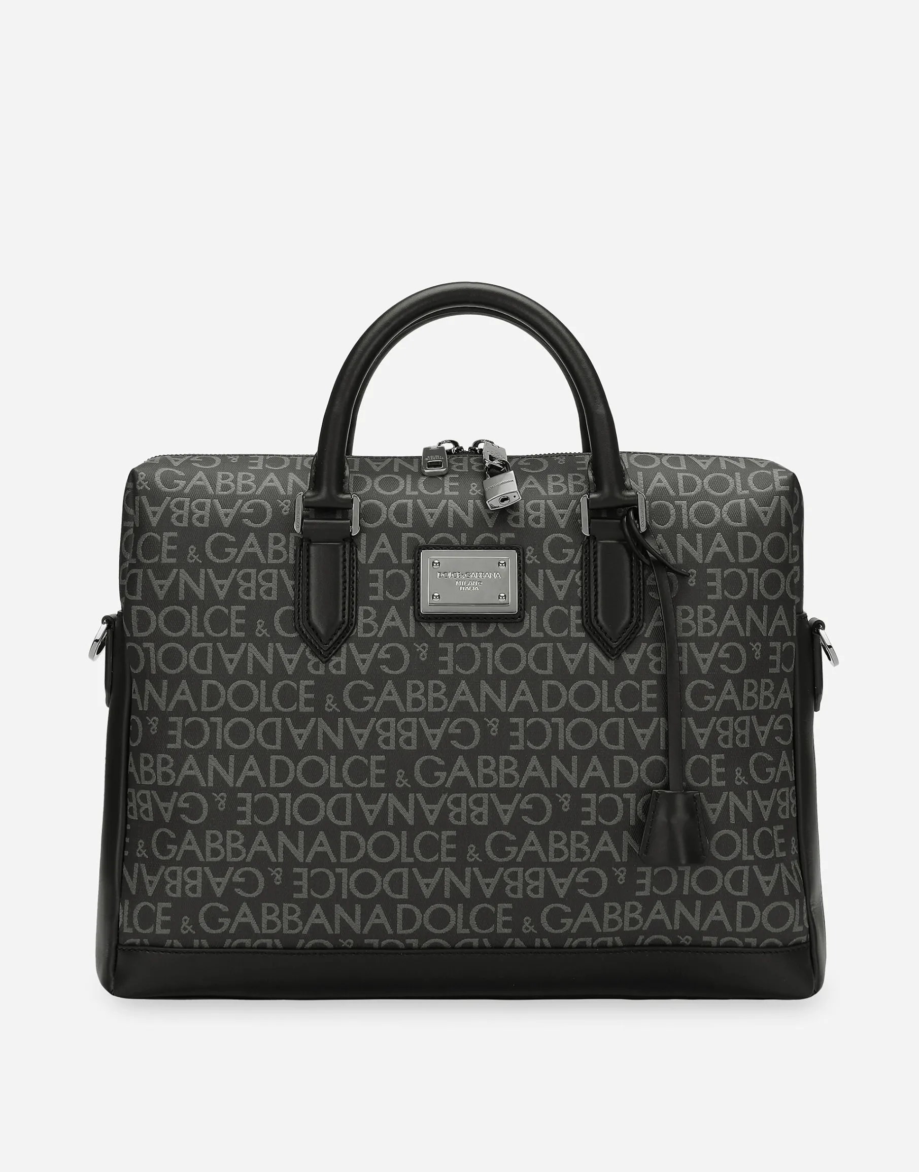 Coated jacquard briefcase