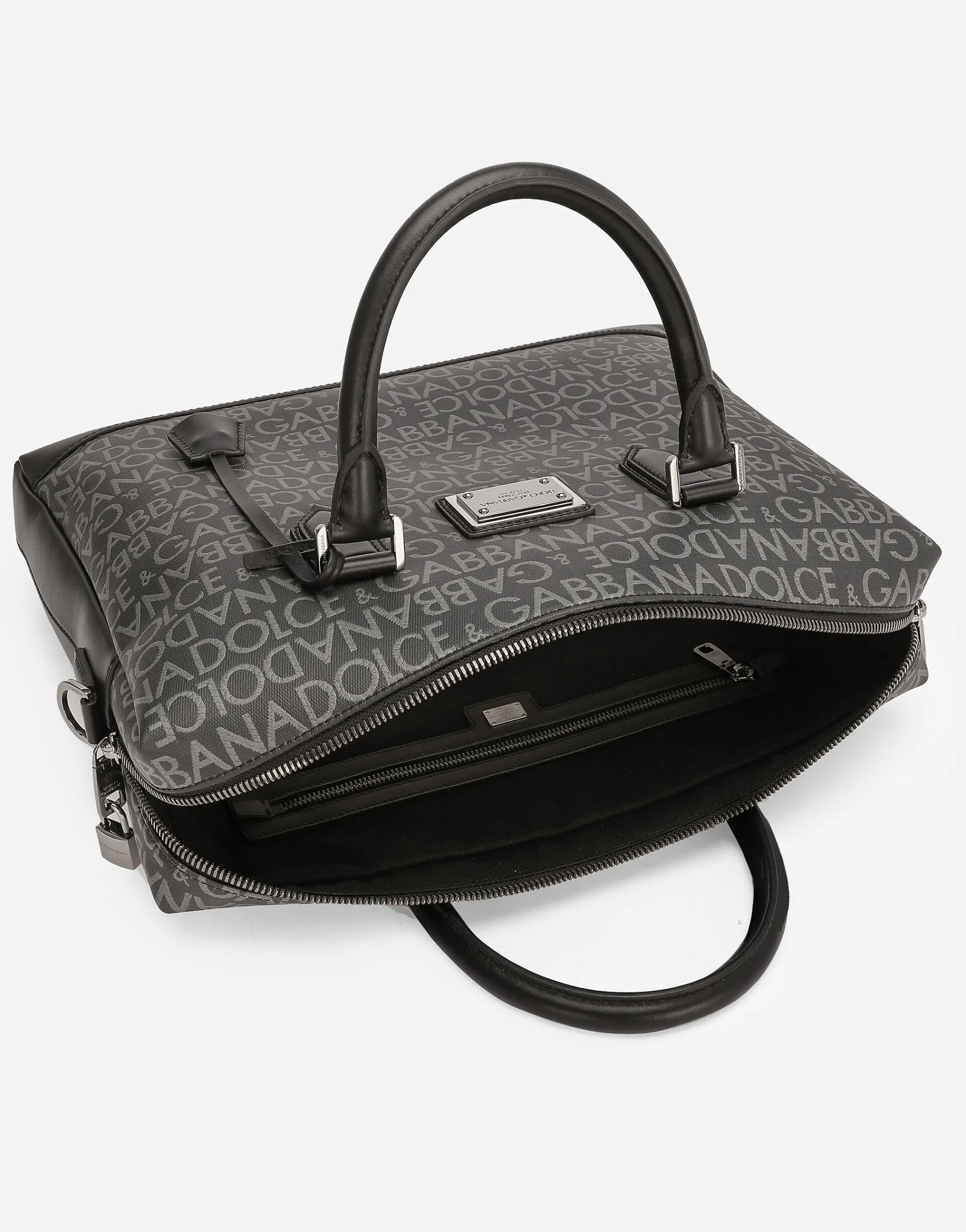 Coated jacquard briefcase