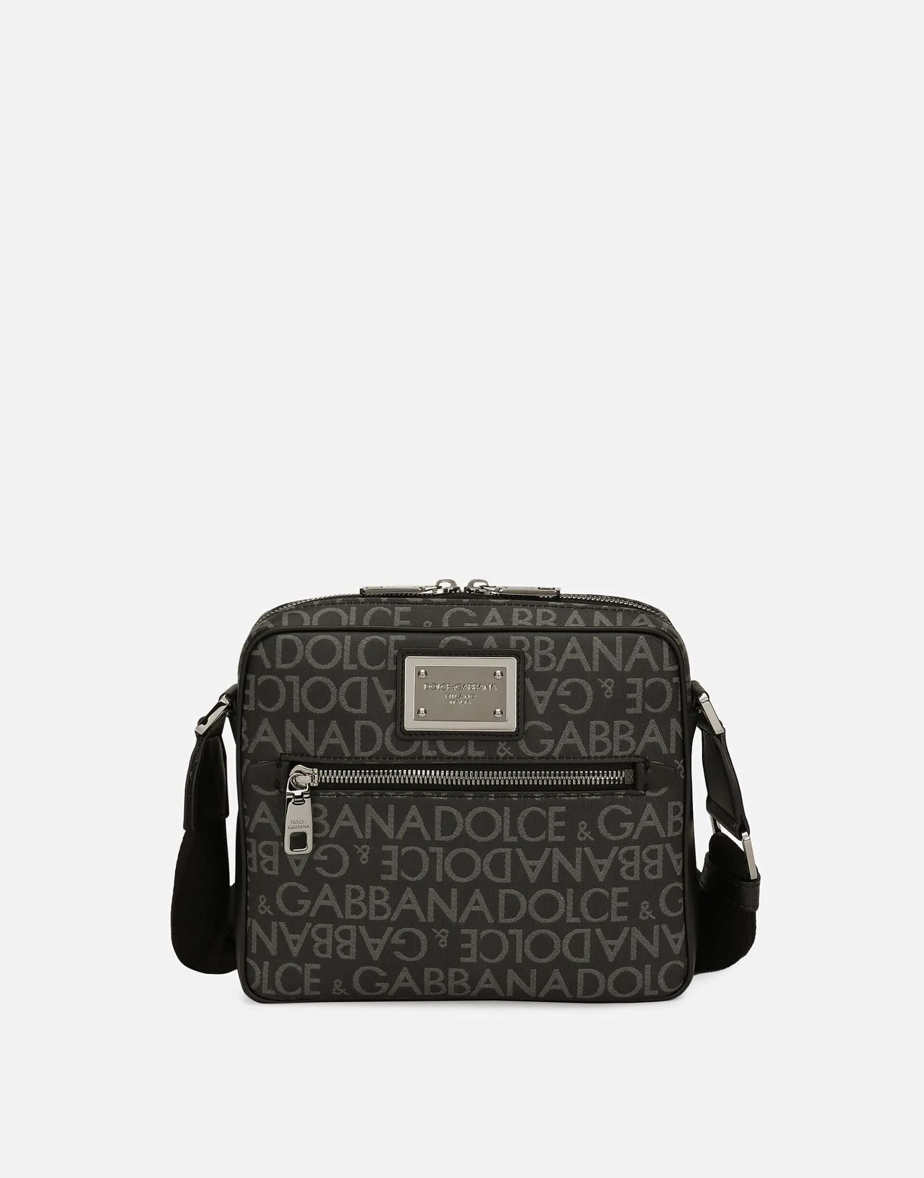 Coated jacquard crossbody bag