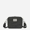 Coated jacquard crossbody bag