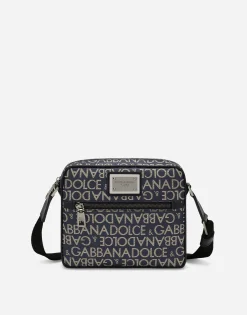 Coated jacquard crossbody bag