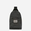 Coated jacquard crossbody backpack