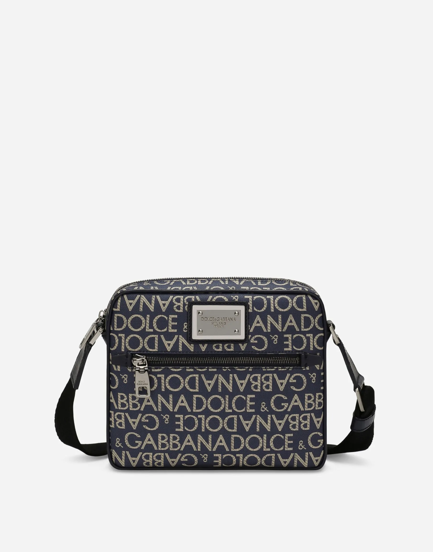 Coated jacquard crossbody bag