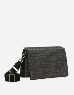 Coated jacquard crossbody bag