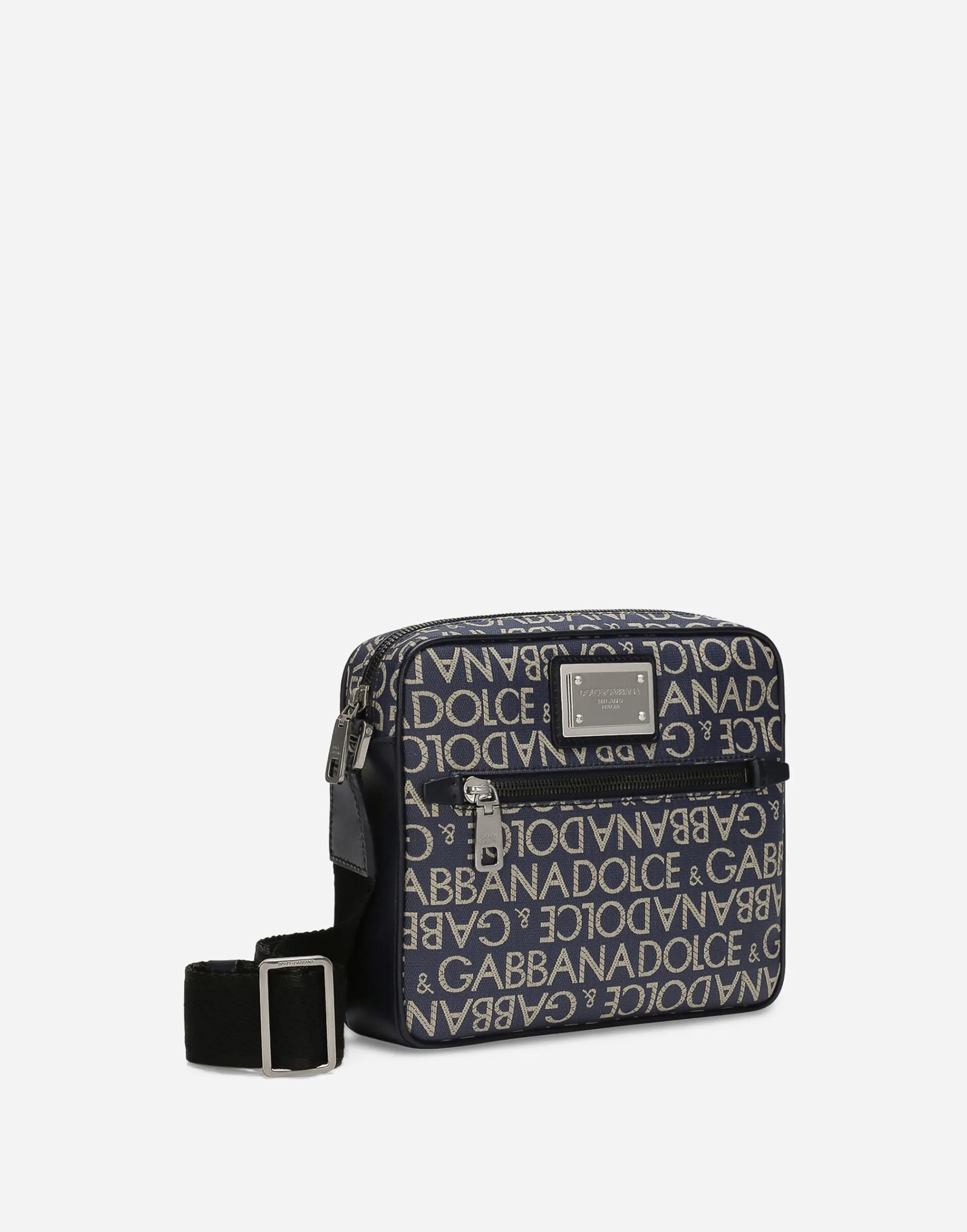 Coated jacquard crossbody bag