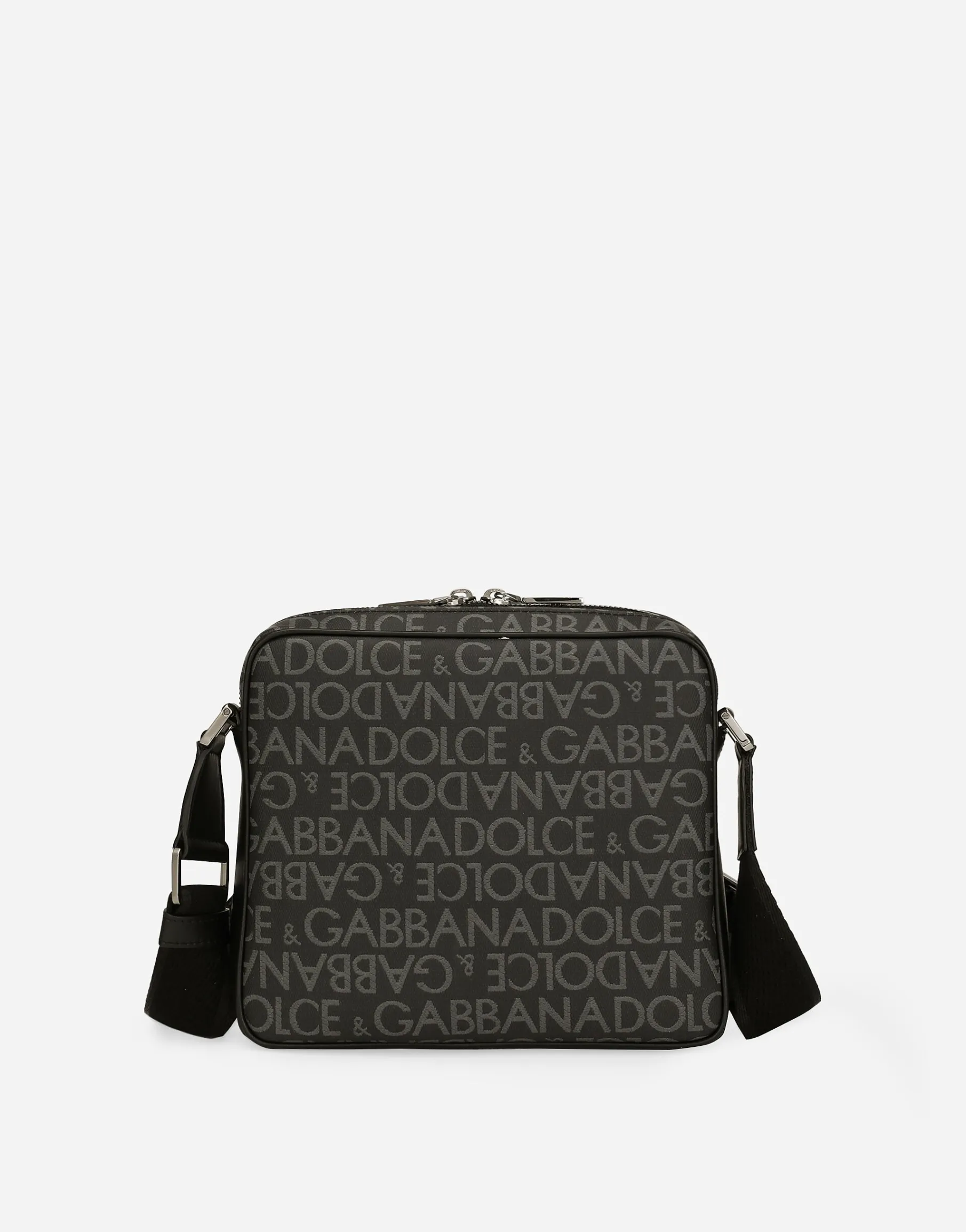 Coated jacquard crossbody bag