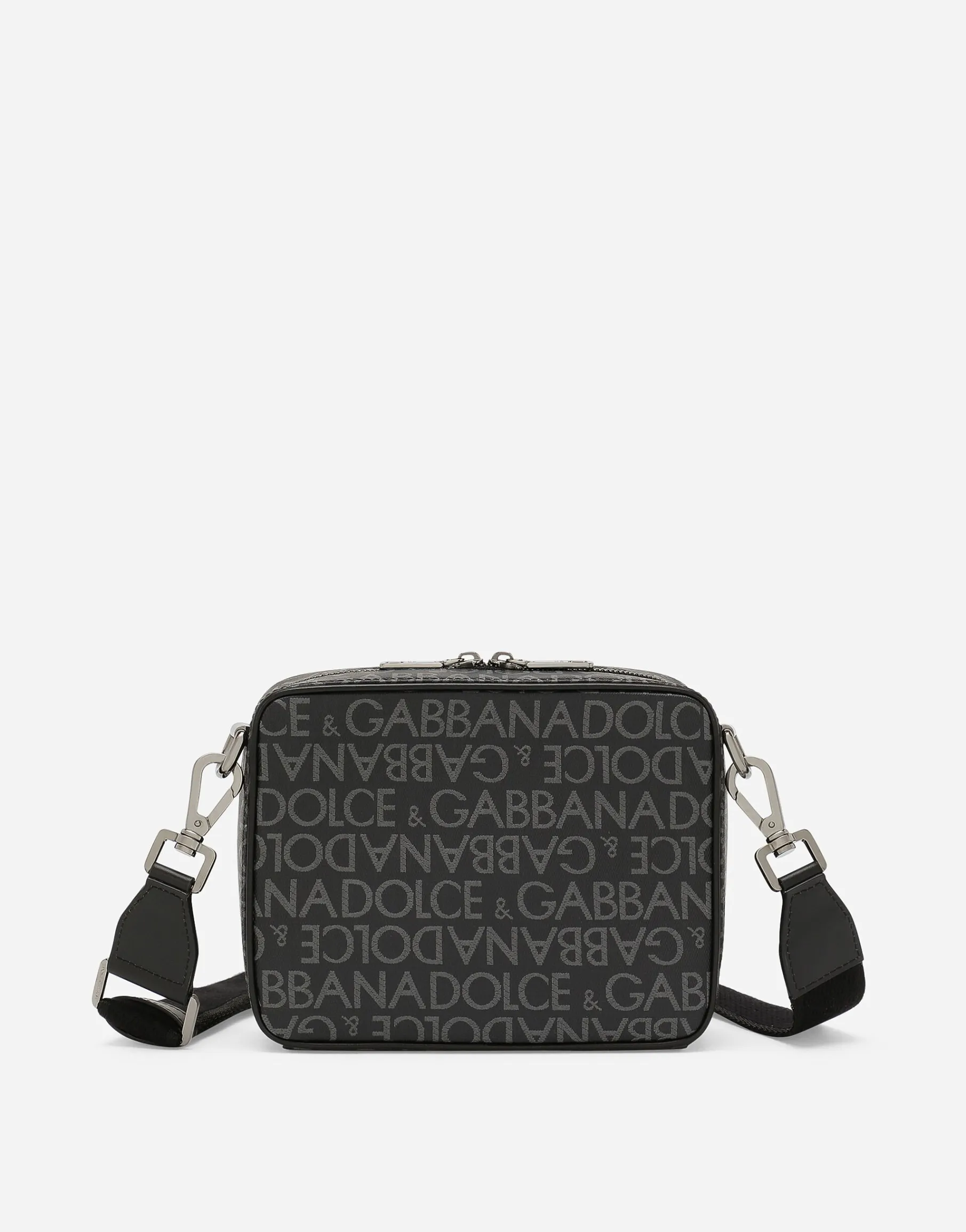 Coated jacquard crossbody bag
