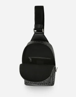 Coated jacquard crossbody backpack