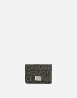 Coated jacquard French flap wallet