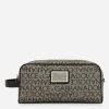Coated jacquard toiletry bag