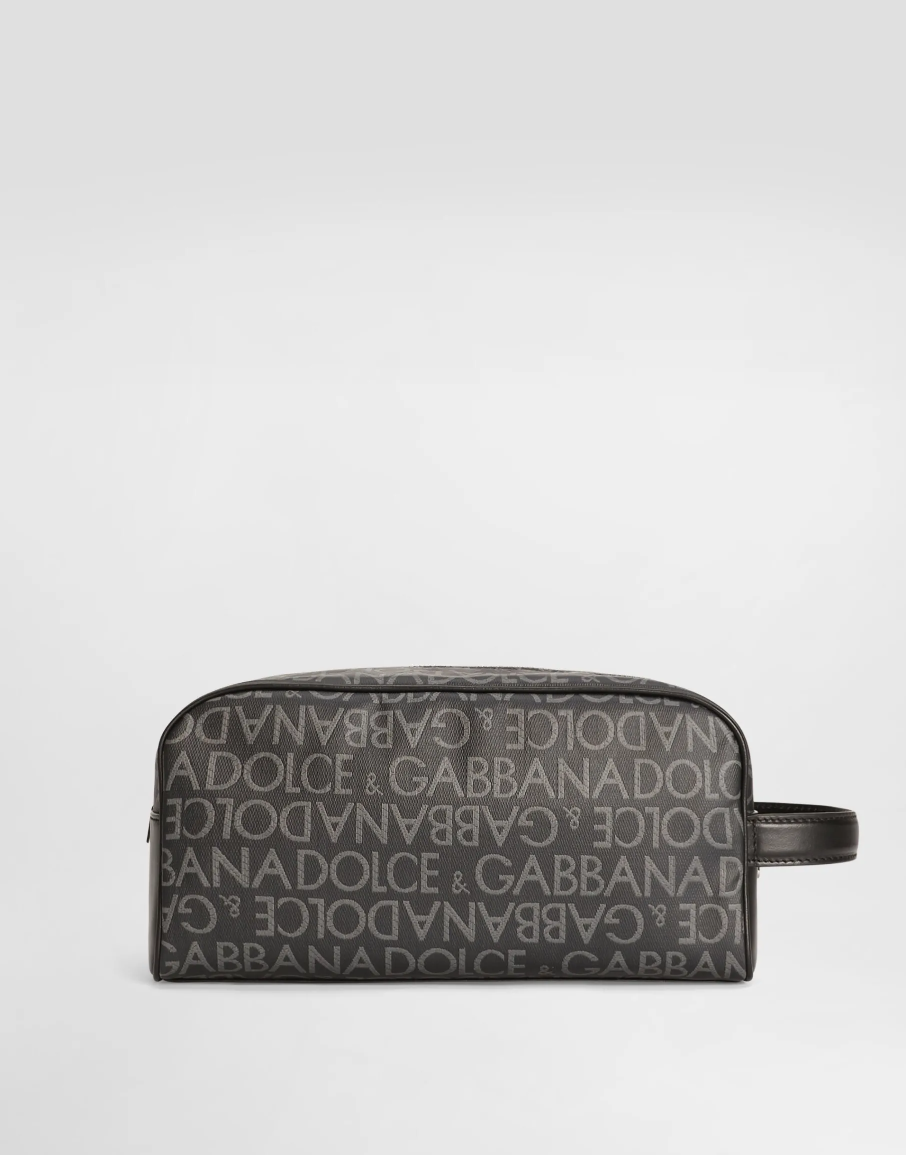 Coated jacquard toiletry bag