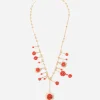 Coral necklace in yellow 18kt gold with coral rose