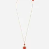 Coral pendant in yellow 18kt gold and coral rose