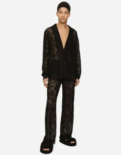Cordonetto lace jogging pants