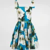 Corset dress with bouquet print