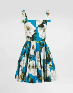 Corset dress with bouquet print