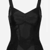 Corset lace and satin top