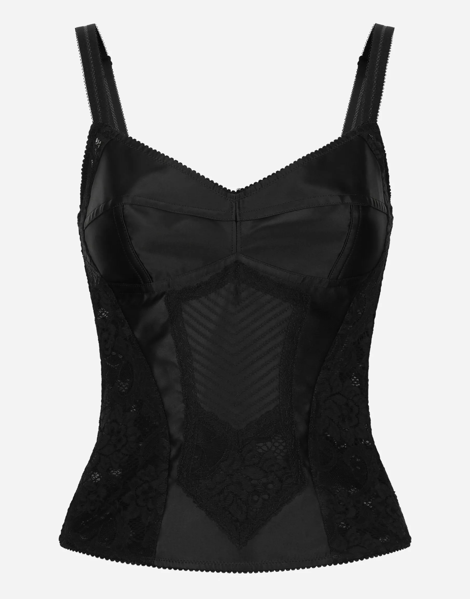 Corset lace and satin top