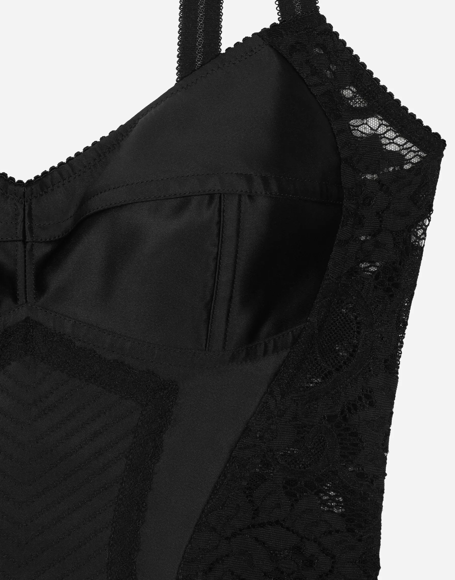 Corset lace and satin top
