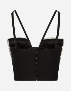 Corset top with rhinestone embellishment