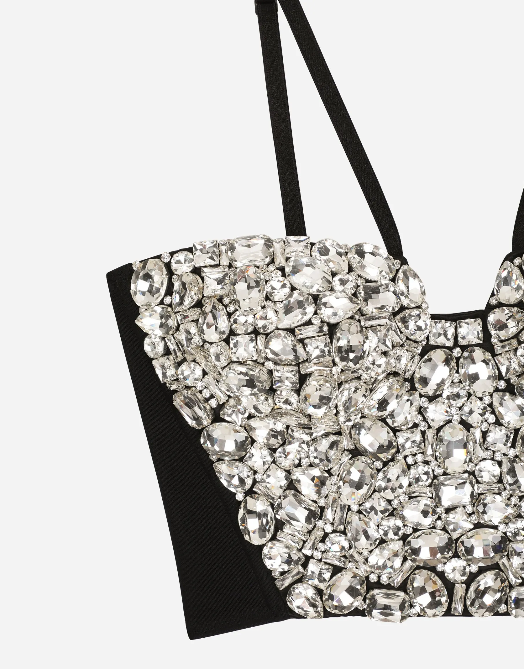 Corset top with rhinestone embellishment