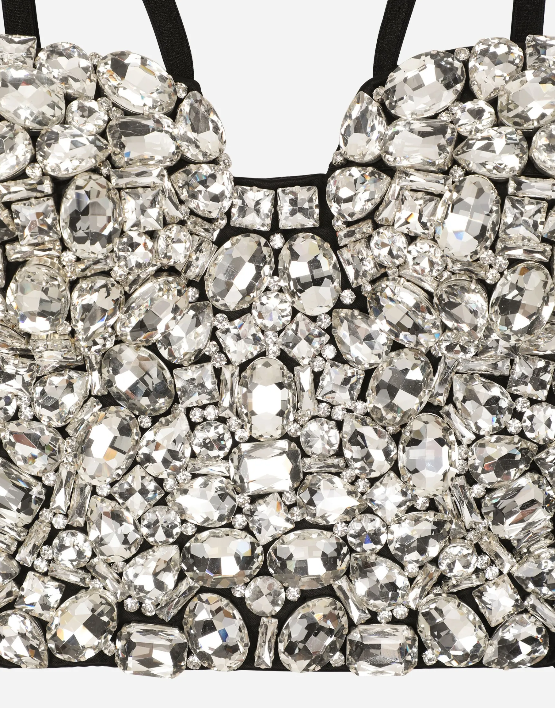 Corset top with rhinestone embellishment