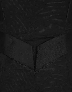 Corset-style belt with branded stretch crossover bands