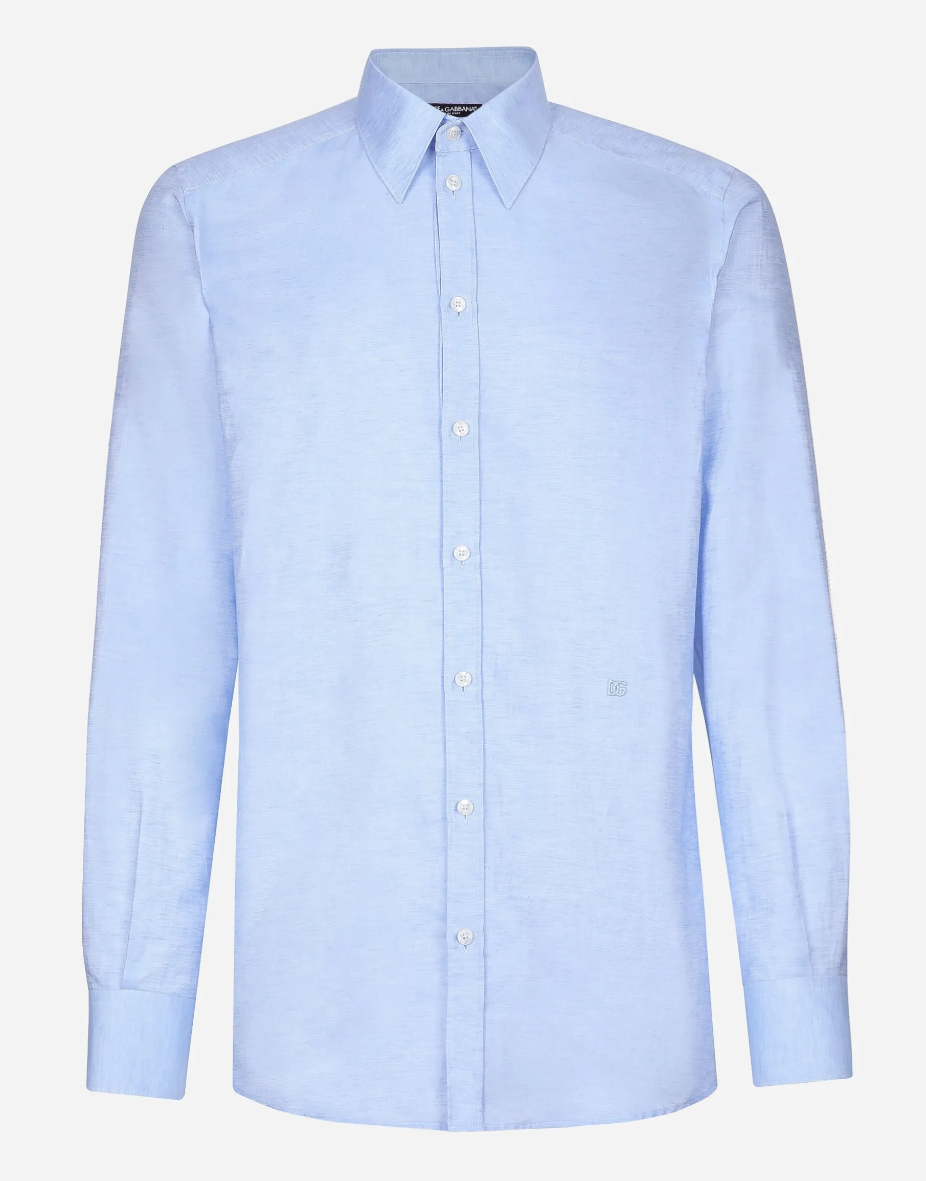 Cotton and linen Martini-fit shirt
