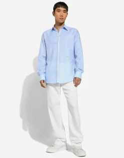 Cotton and linen Martini-fit shirt