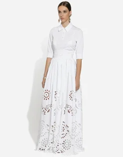 Cotton and silk cropped polo-shirt