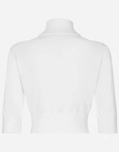 Cotton and silk cropped sweater