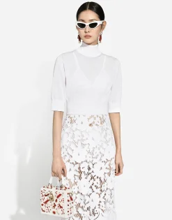 Cotton and silk cropped sweater