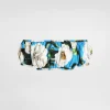 Cotton Bardot-neck top with gardenia print