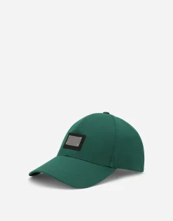 Cotton baseball cap with logo tag