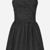 Cotton bustier minidress with polka-dot print